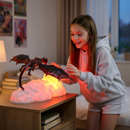 Fire Dragon 3D Lamp with LED Color Changing Light